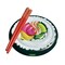 Swim Central 60" Inflatable Sushi Roll Island with Chopsticks Swimming Pool Float